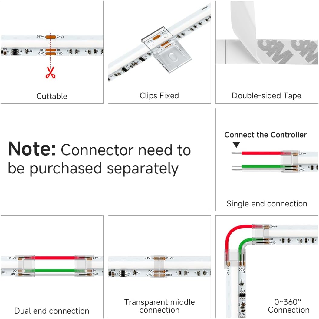 Btf-lighting FCOB COB Striscia LED RGBCCT 5M - immagine 4