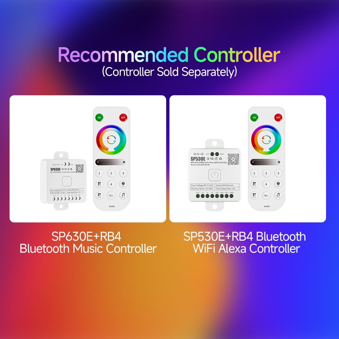 Btf-lighting FCOB COB Striscia LED RGBCCT 5M - immagine 5