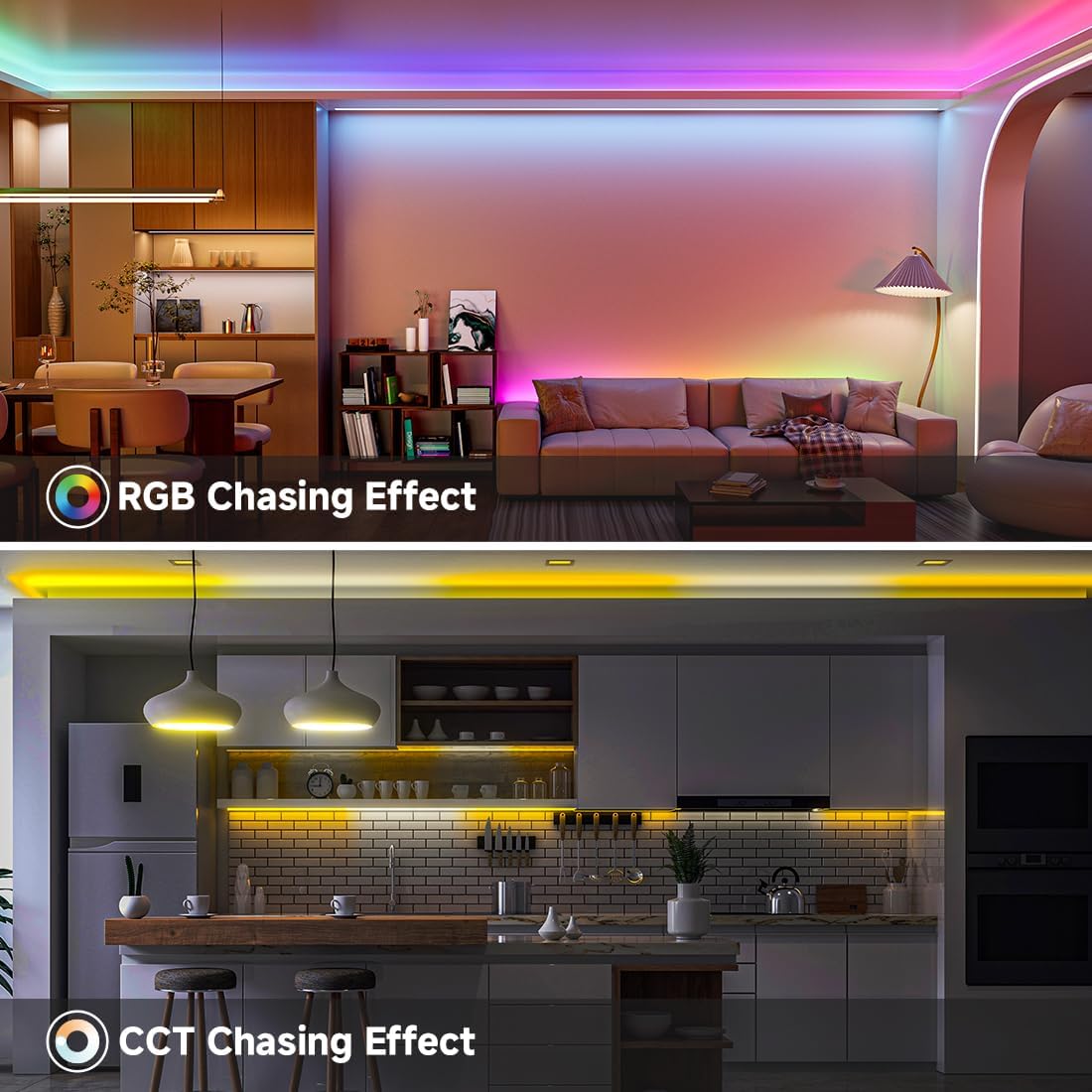 Btf-lighting FCOB COB Striscia LED RGBCCT 5M - immagine 7