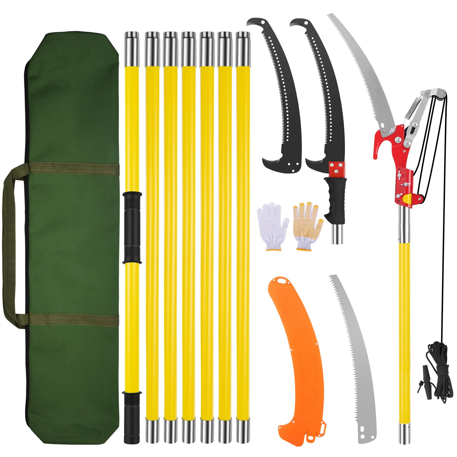 Sega da Potatura con Manico Telescopico 8m (Giallo)