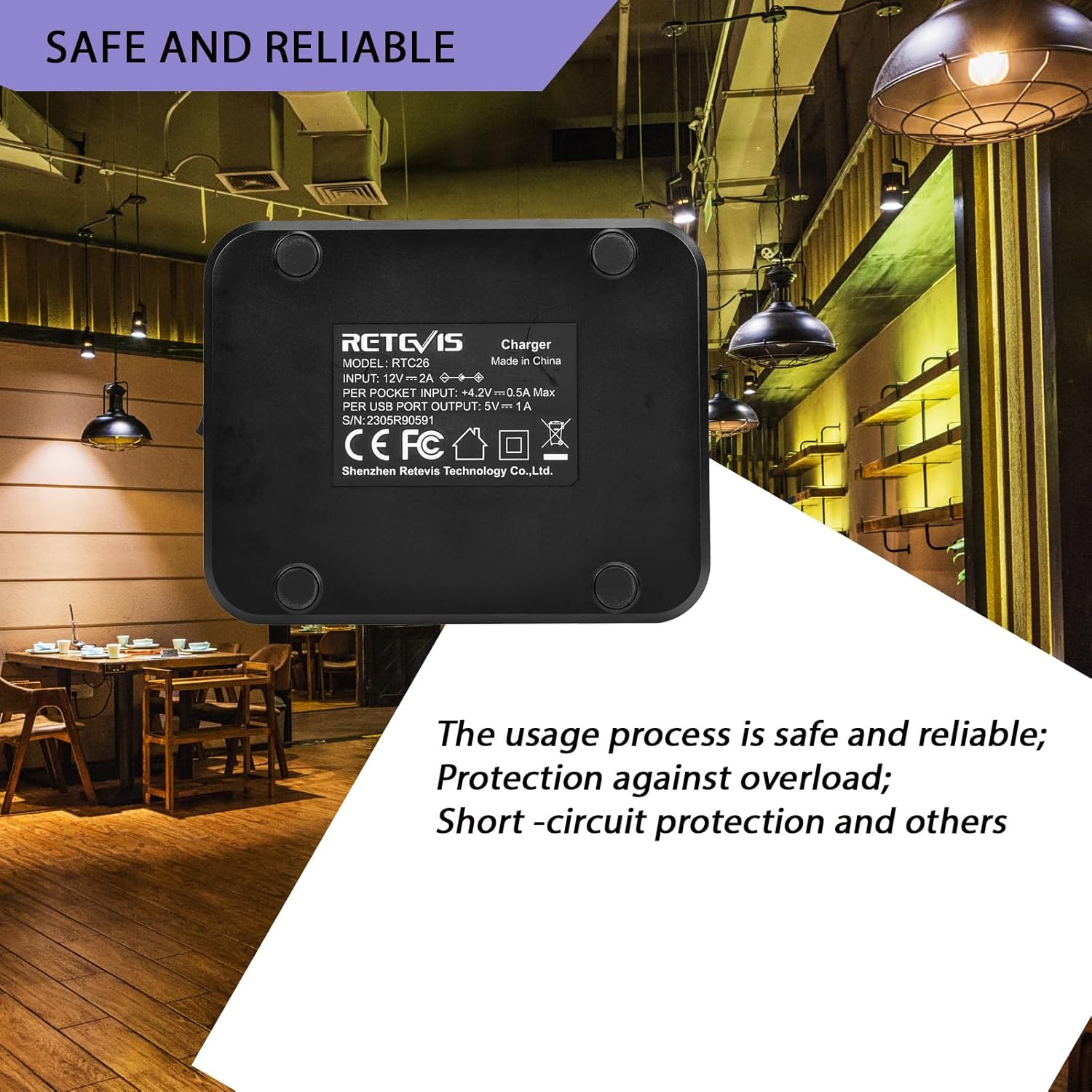 Retevis Walkie Talkie RB626 RB637 - Caricatore a 6 Vie - immagine 4