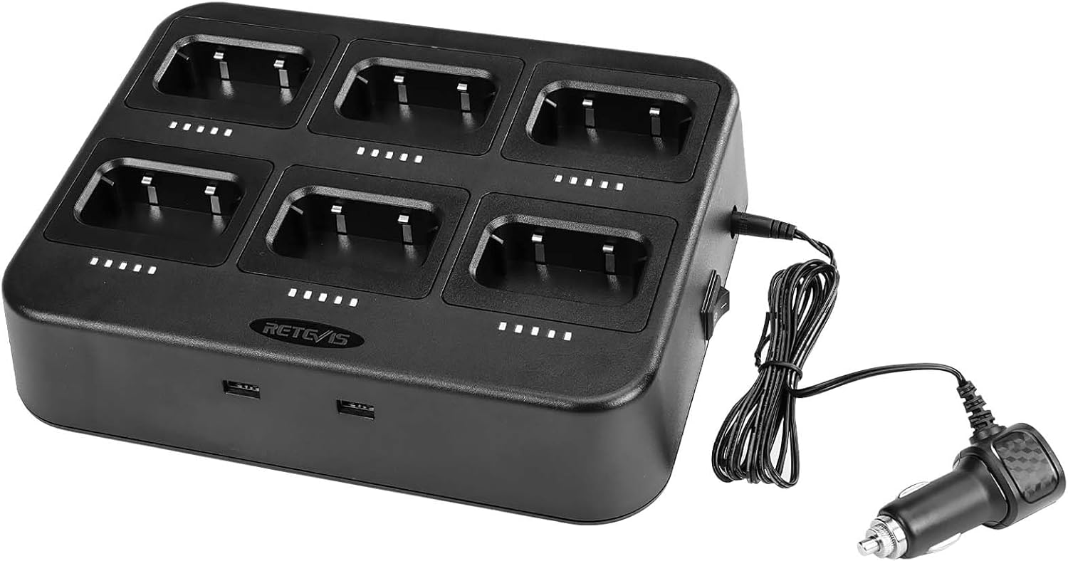 Retevis Walkie Talkie RB626 RB637 - Caricatore a 6 Vie - immagine 8