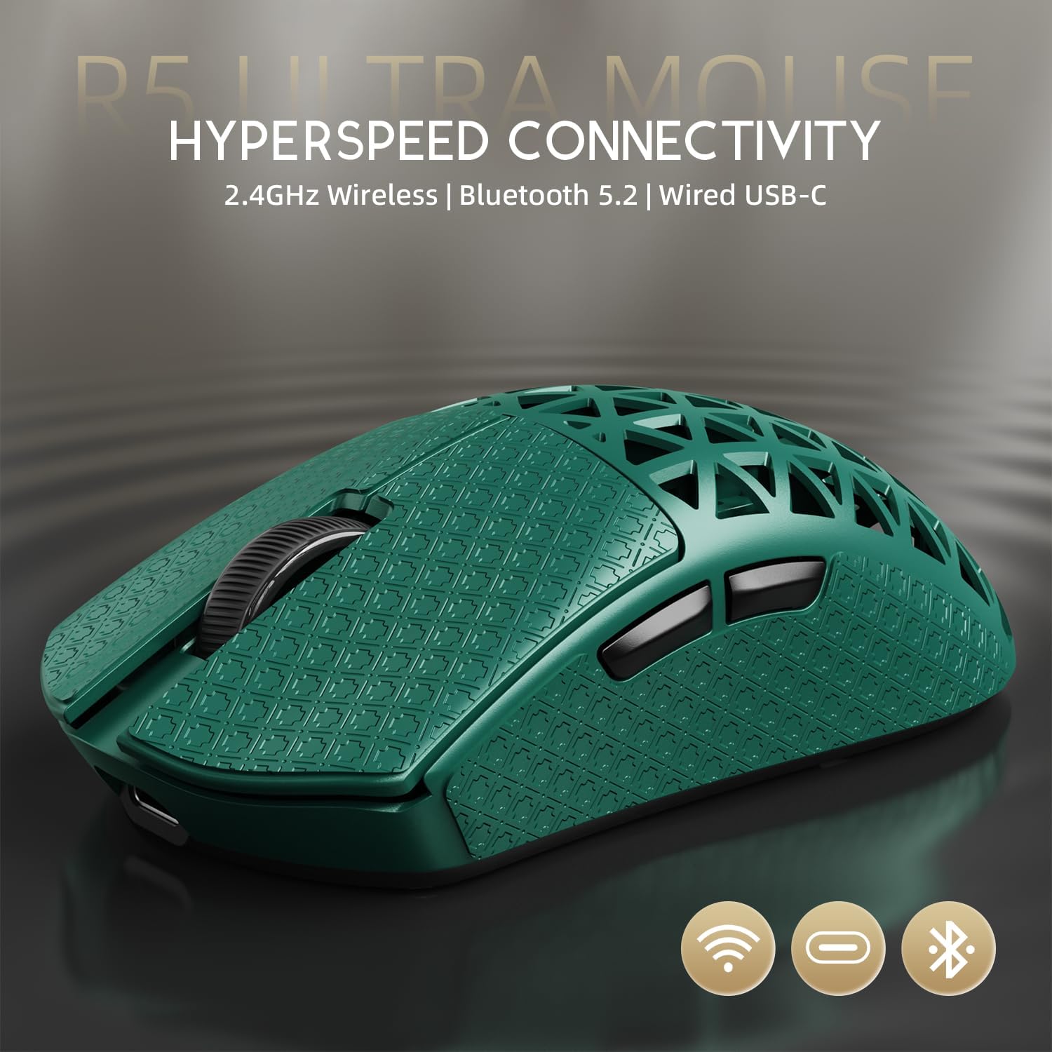 Attack Shark R5 Ultra Mouse Gaming Wireless 8000Hz, Verde | Velz