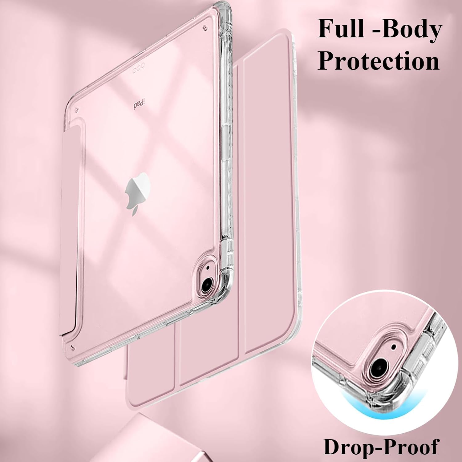 Espzanthic Custodia per iPad 11a/10a Gen (2025/2022), Rosa - immagine 4