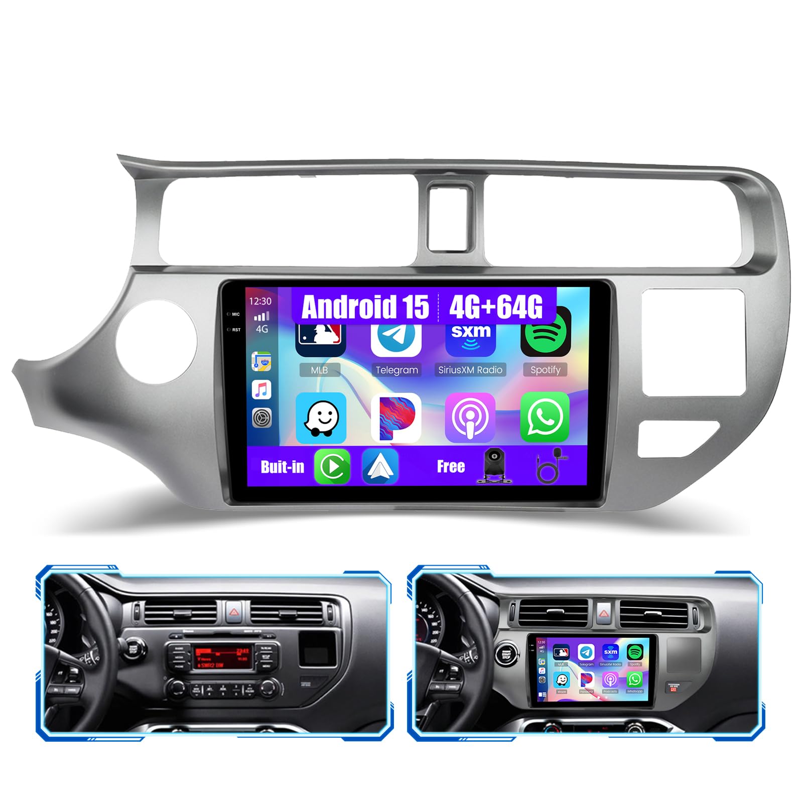 Inefala Autoradio Android 15 per Kia Rio (2012-2015)