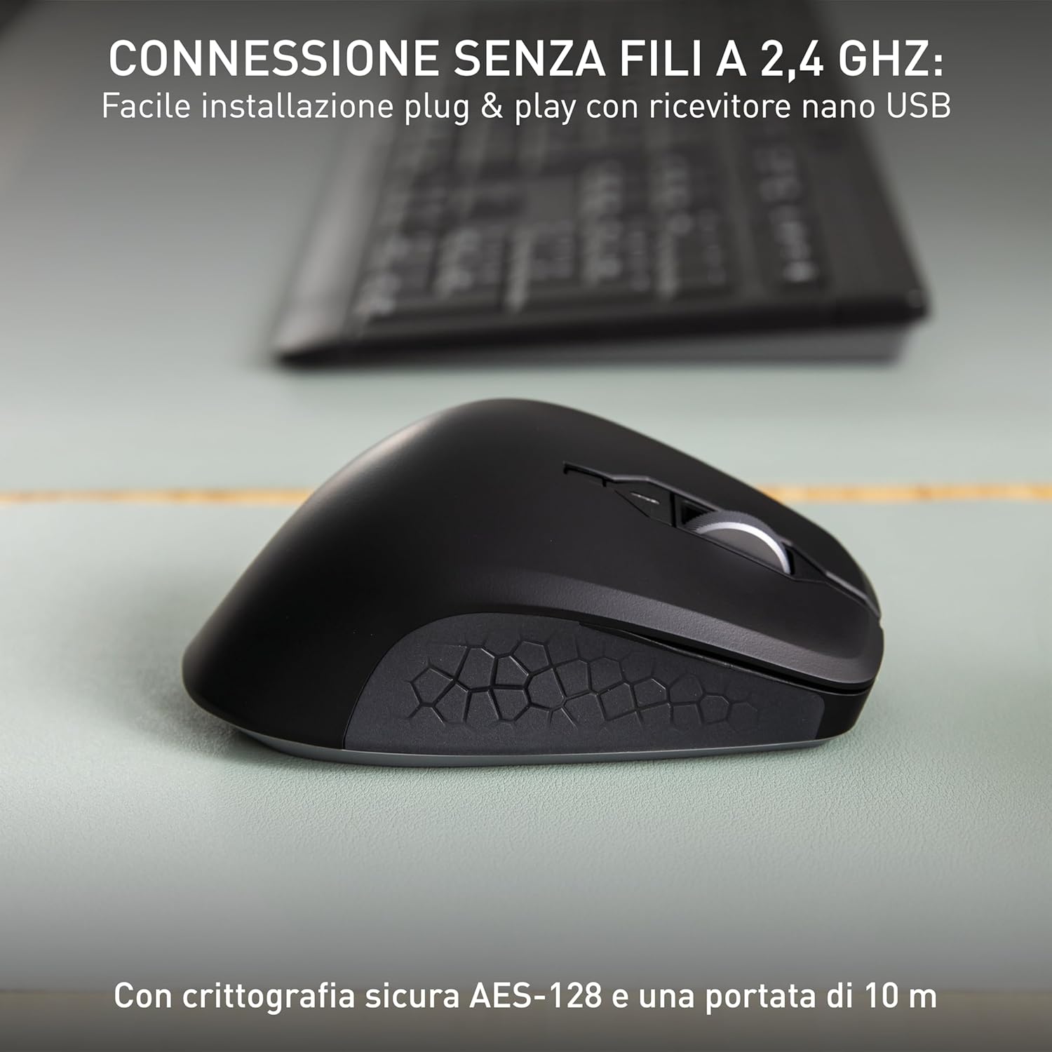 Cherry STREAM MOUSE COMFORT - Mouse Ergonomico Wireless, Nero - immagine 5