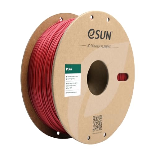 Esun Filamento PLA+ 1.75mm per Stampante 3D, Rosso Fuoco