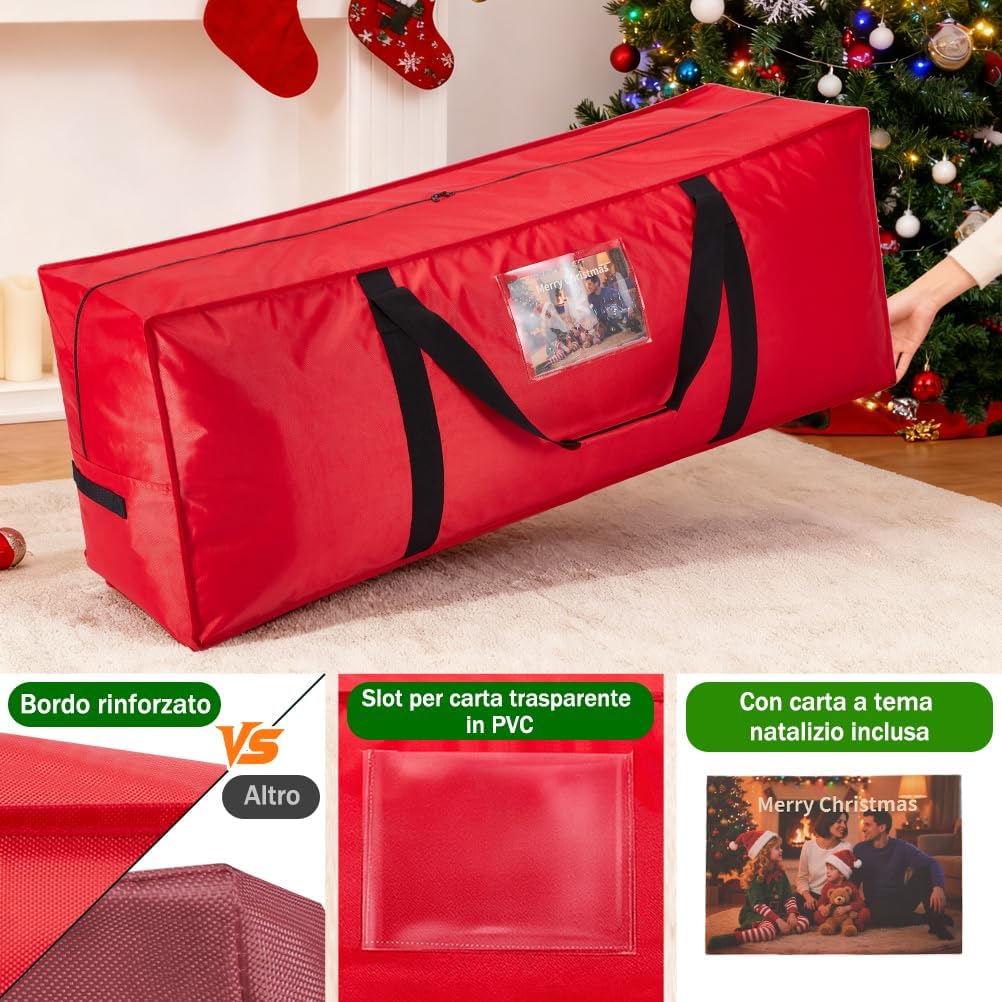 Ousfot Porta Albero di Natale 1680D Oxford, Rosso - immagine 3