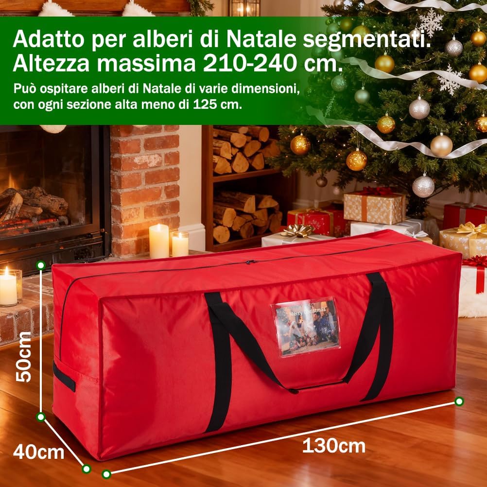 Ousfot Porta Albero di Natale 1680D Oxford, Rosso - immagine 5
