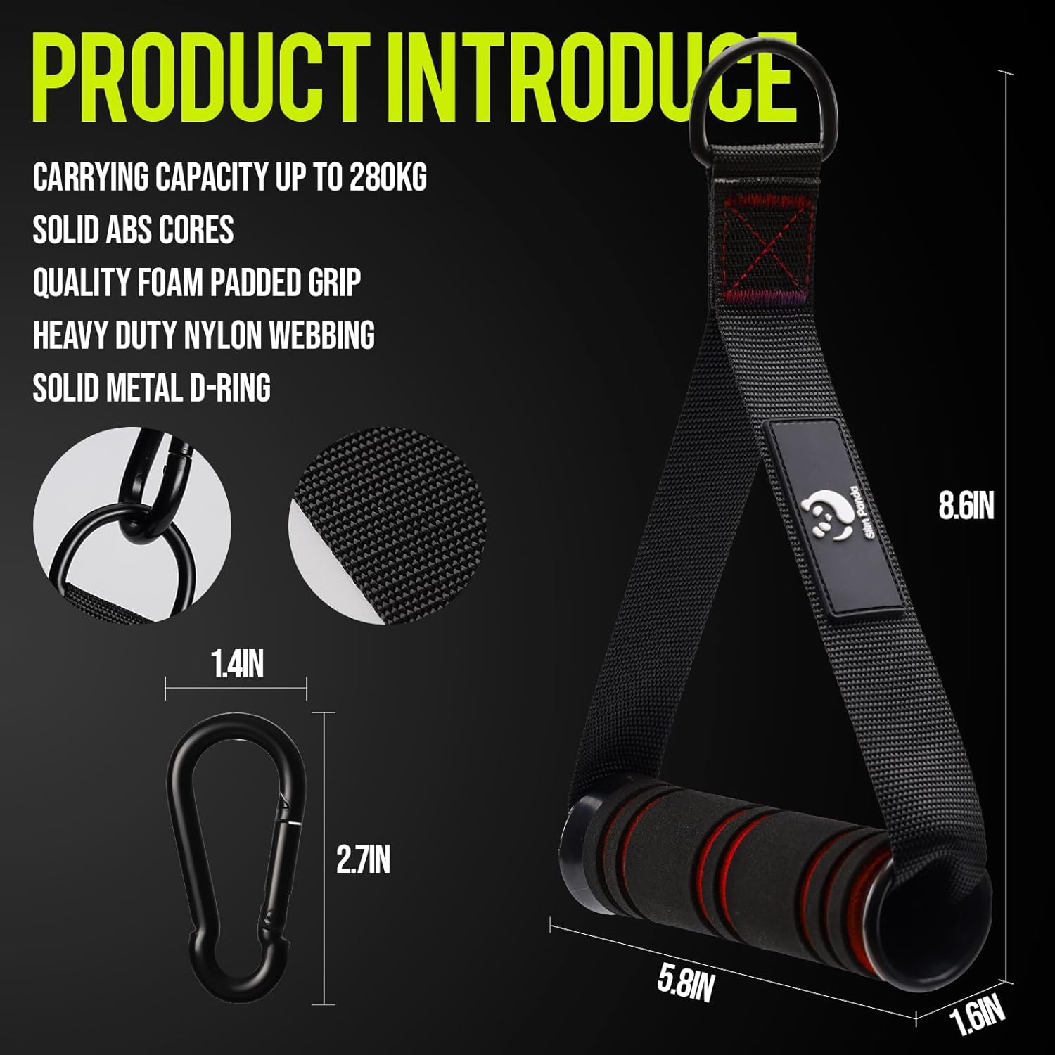 Slim Panda Maniglie Palestra 2 Pezzi con D Impugnature - immagine 2