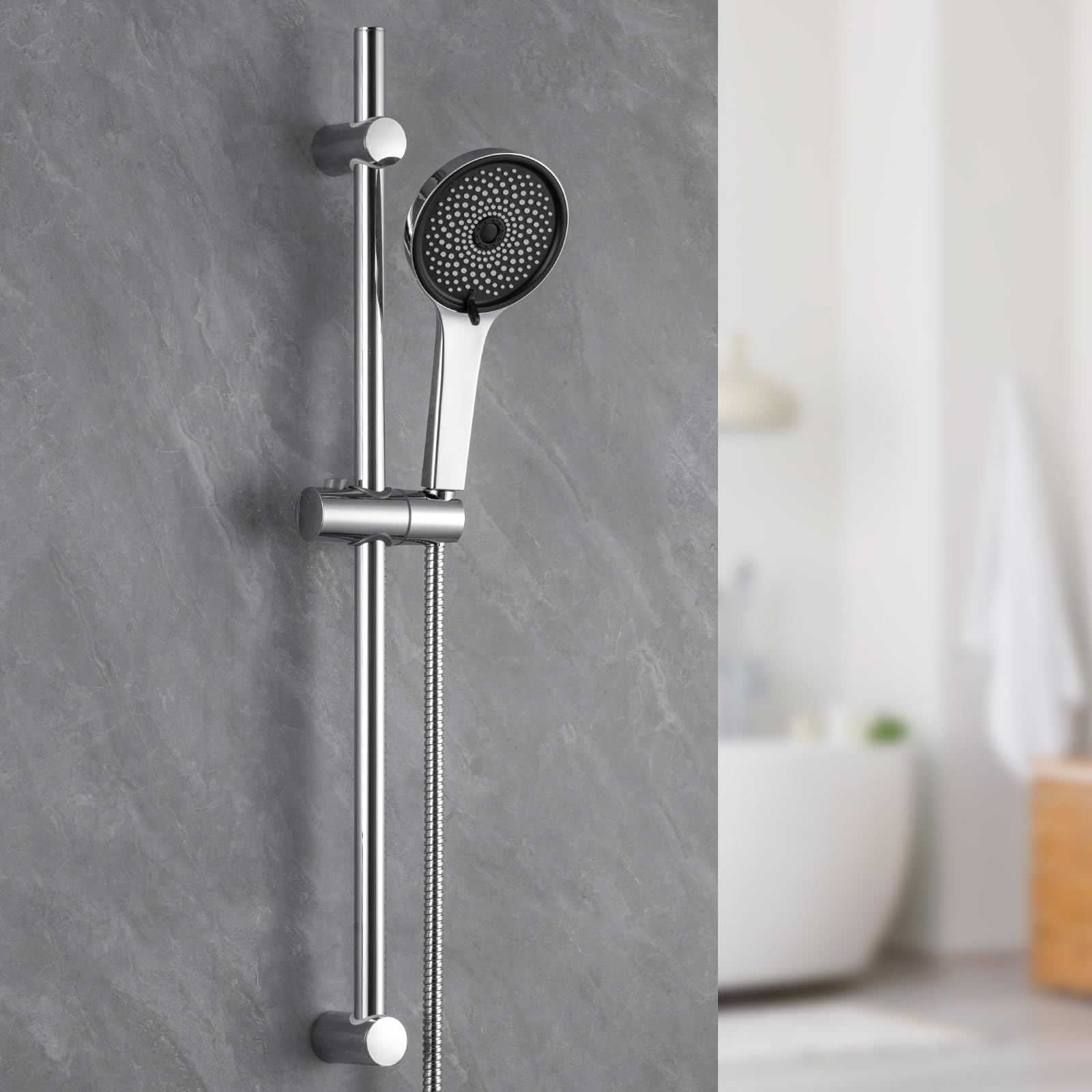 Auralum Colonna Doccia Saliscendi 70cm con Doccetta 5 Geti