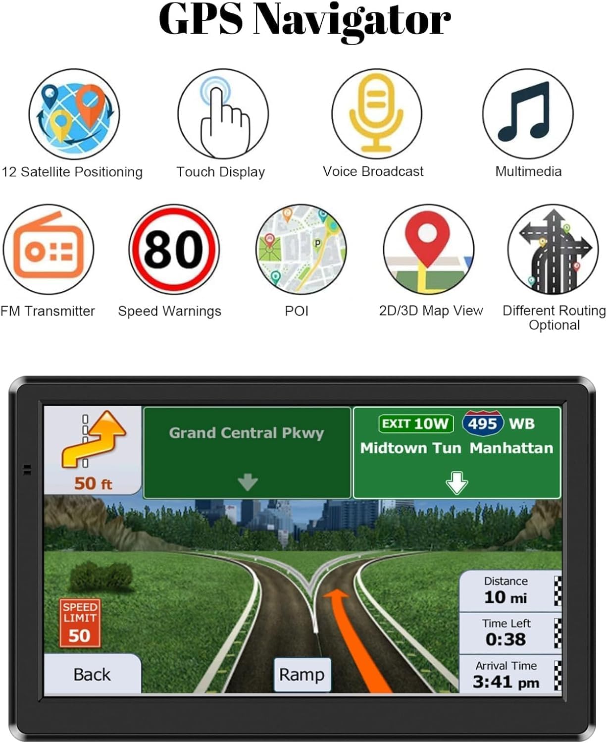 Navigatore Satellitare 2025 con Mappa Europa UK, 7" - immagine 5