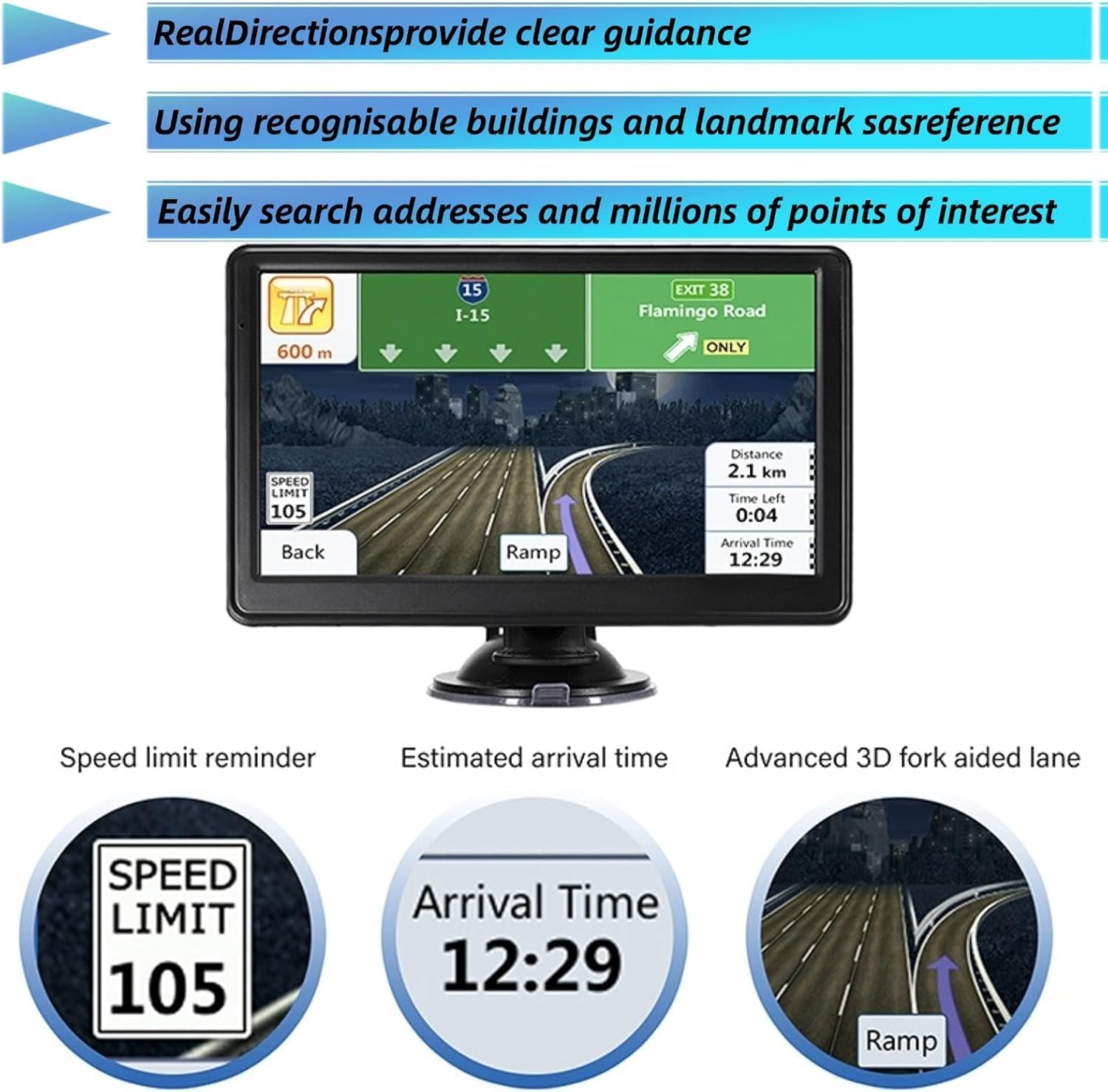 Navigatore Satellitare 2025 con Mappa Europa UK, 7" - immagine 6