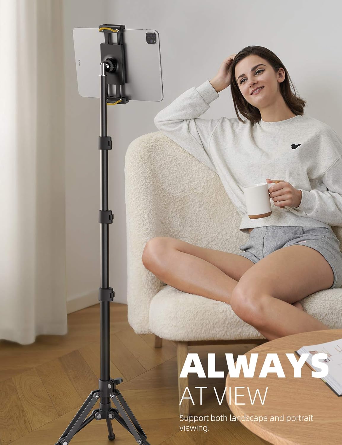 Lamicall Supporto da Pavimento Pieghevole per Tablet, Nero - immagine 2