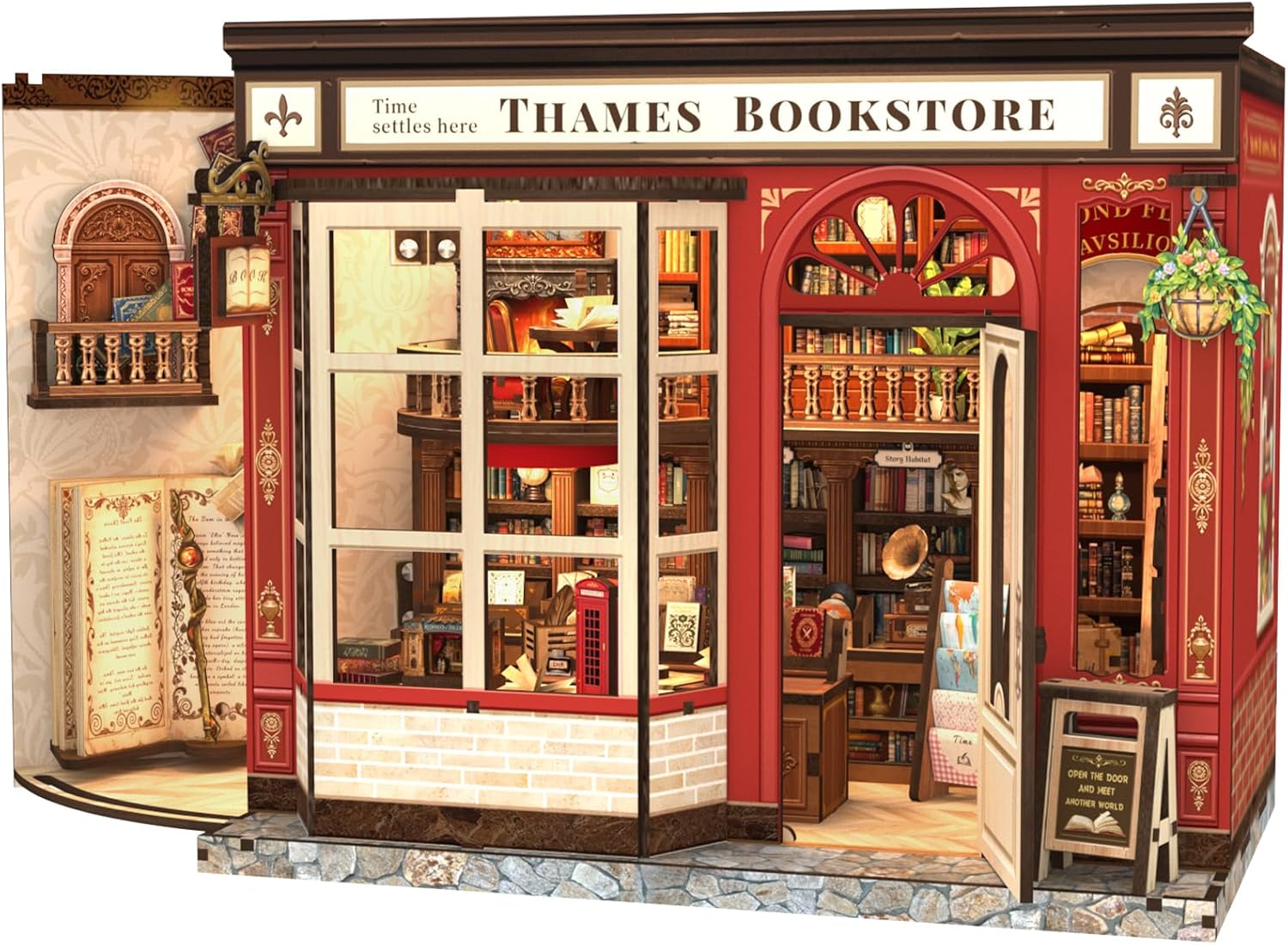 Fsolis BookNook Library Bookstore - Puzzle 3D in Legno - immagine 1