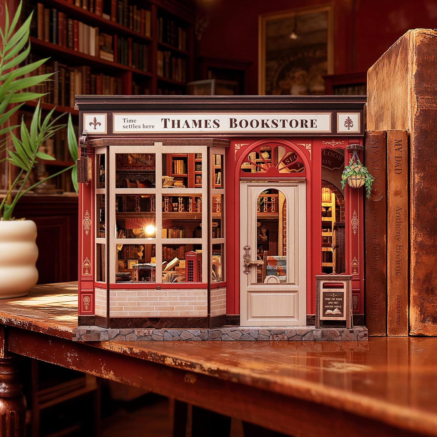 Fsolis BookNook Library Bookstore - Puzzle 3D in Legno - immagine 4