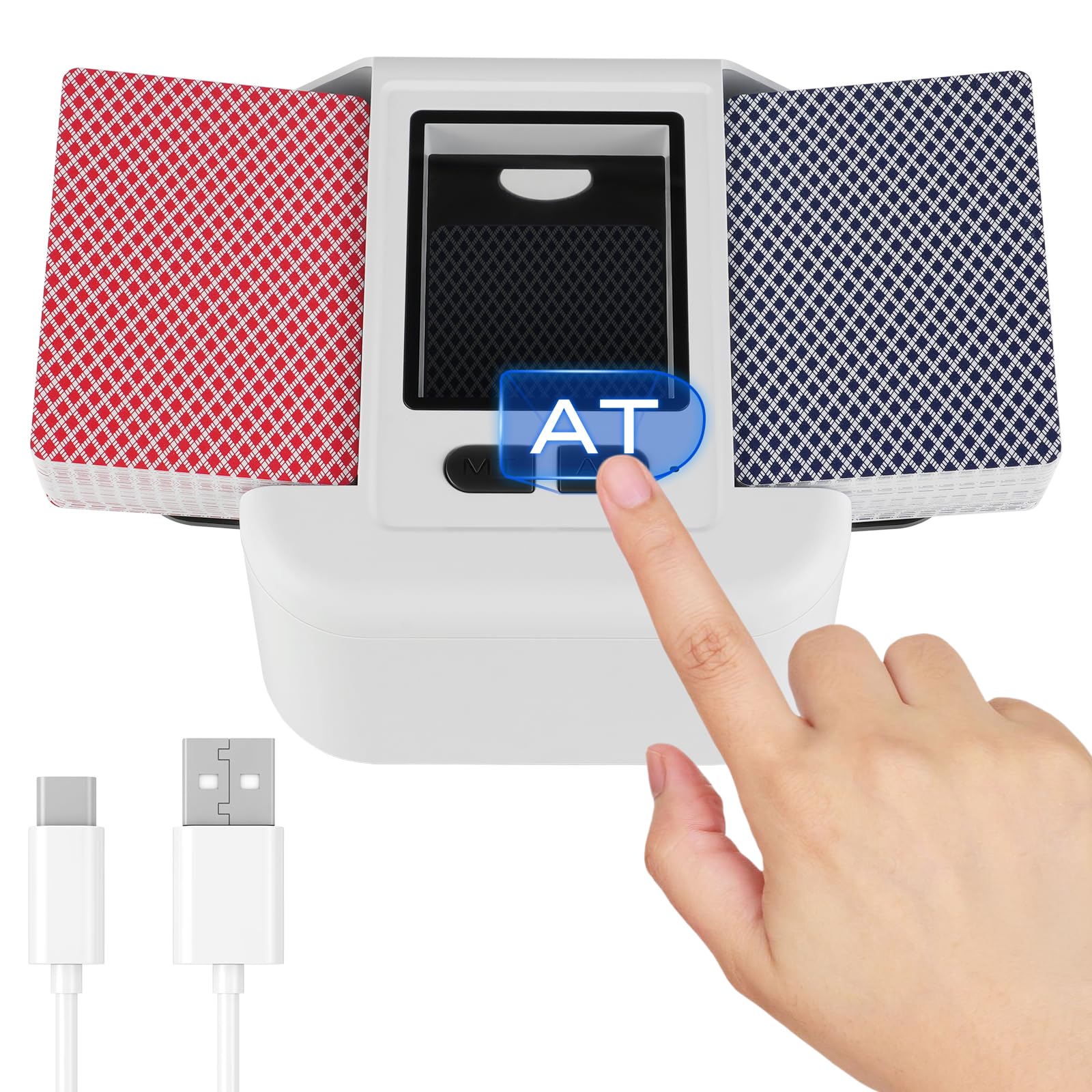 HOTUT Mescolatore Carte da Gioco Elettrico 1-2 Mazzi