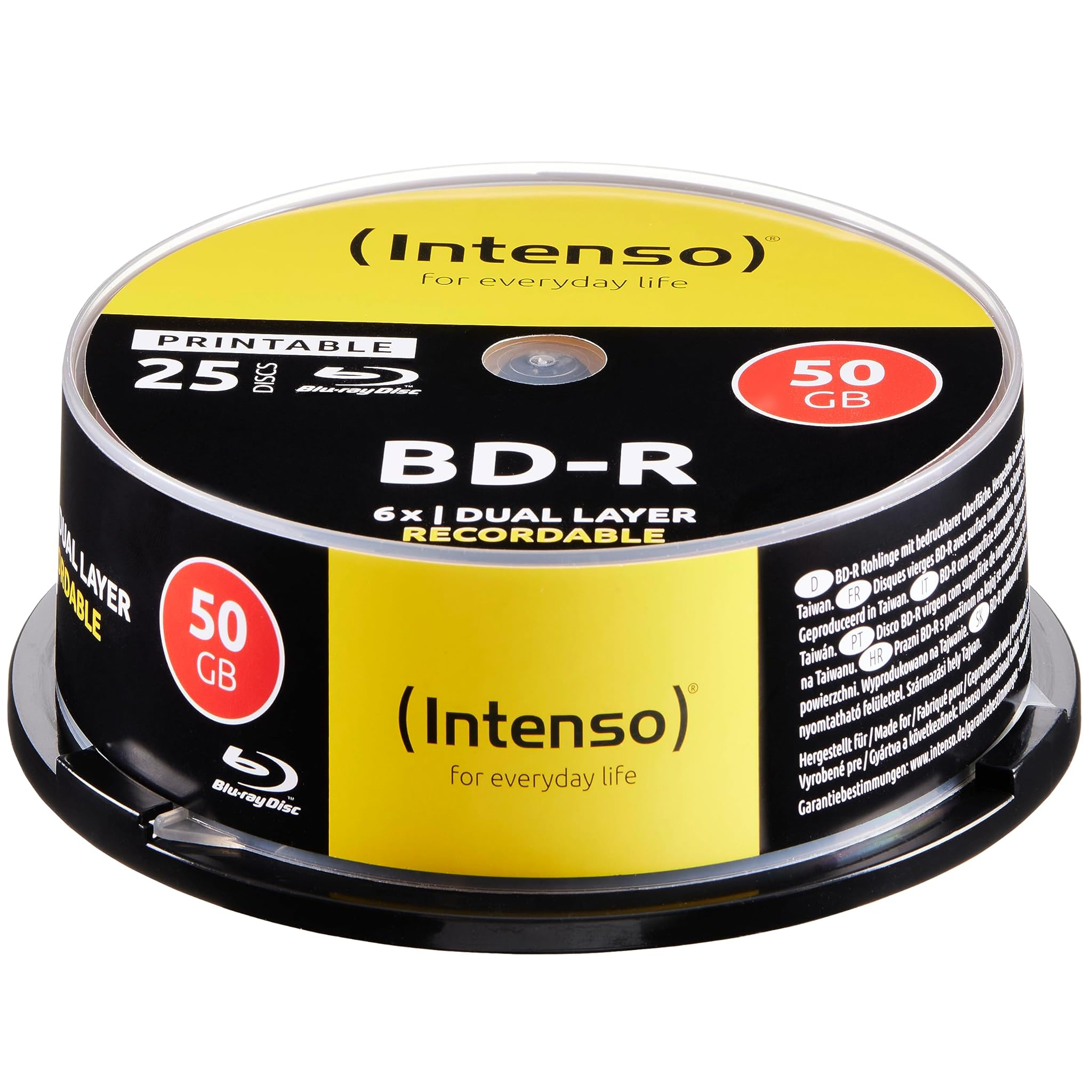 Blu-Ray, 50 GB stampabile, mandrino da 25