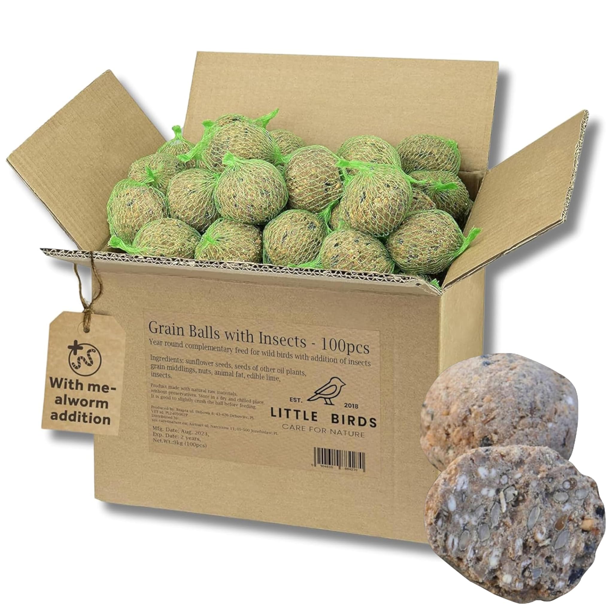 Care4Nature Palline di Grasso per Uccelli Selvatici 9kg