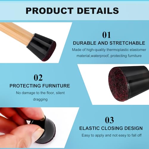 16 Pezzi Gommini per Sedie con Feltro (15-21mm) - immagine 3