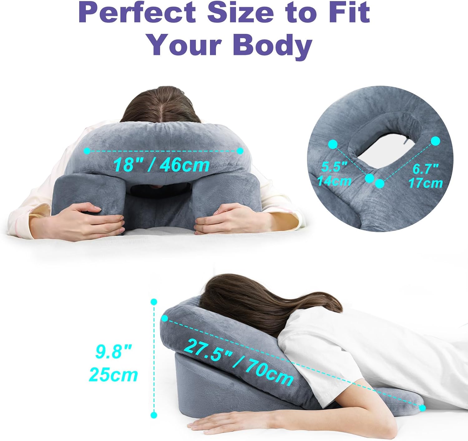 Homca Cuscino a Faccia in Giù per Dormire 70x46cm - immagine 7