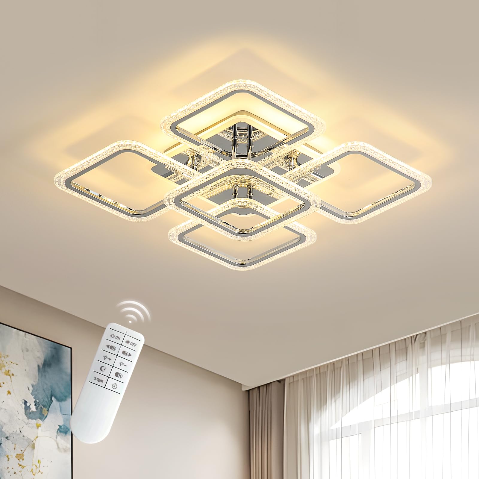 Osairous Lampadario Soffitto LED 60CM 72W Acrilico