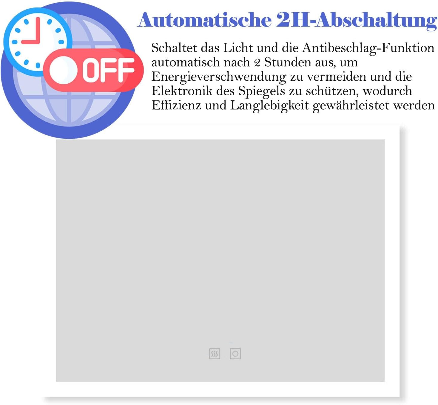 Specchio da Bagno Illuminato 50x70cm con Touch - immagine 4