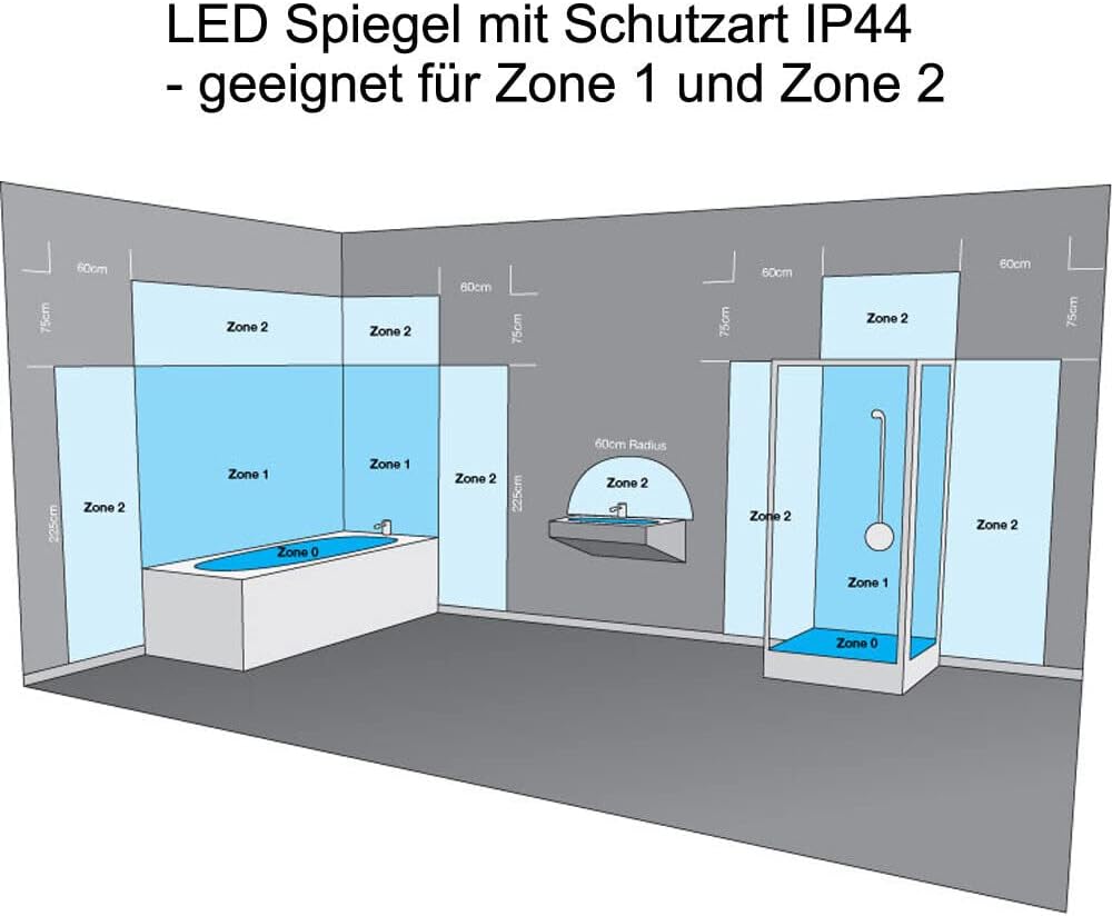 Specchio da Bagno Illuminato 50x70cm con Touch - immagine 9