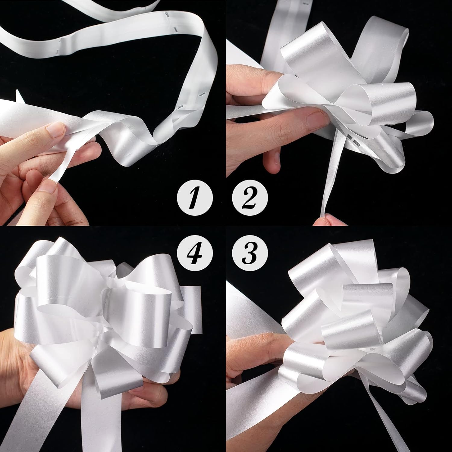 60 Coccarde Bianche Matrimonio Auto Fiocchi Decorazioni - immagine 2