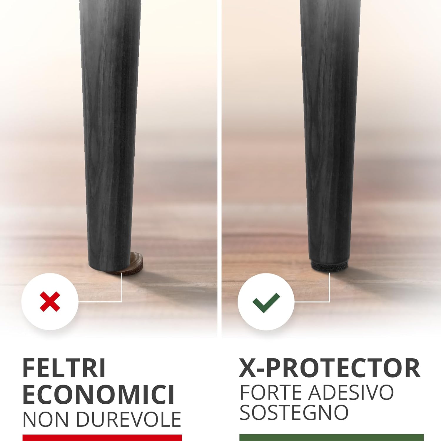 X-protector Cuscinetti in Feltro Nero, 8 pezzi - immagine 5