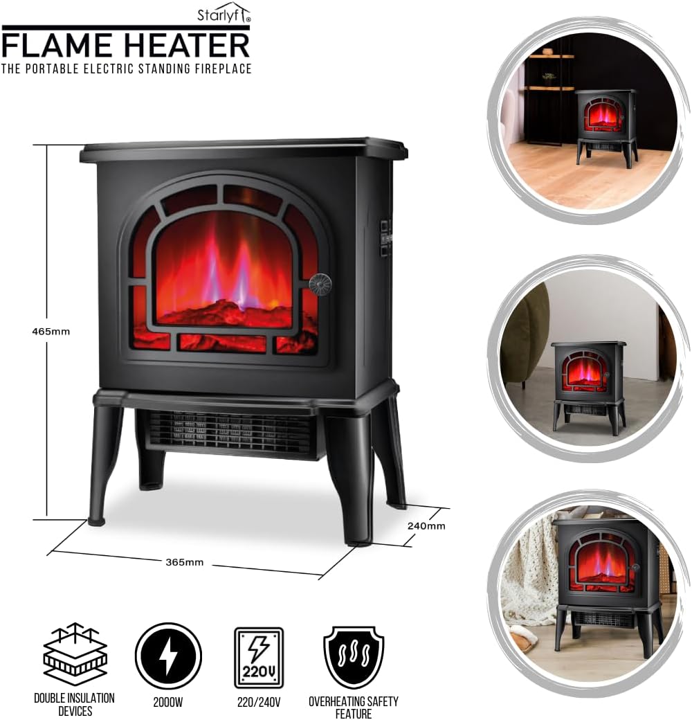 Starlyf Flame Heater - Caminetto Elettrico Decorativo 2000W - immagine 4