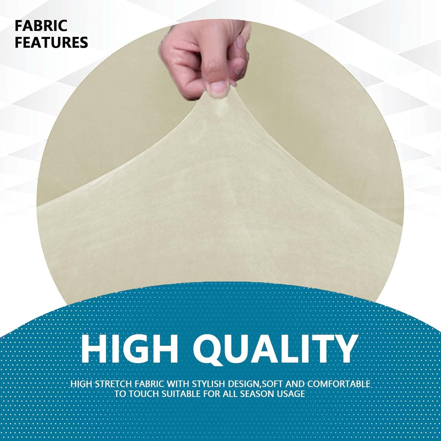 YSTELLAA Copridivano Velluto 3 Posti Elasticizzato, Beige - immagine 4