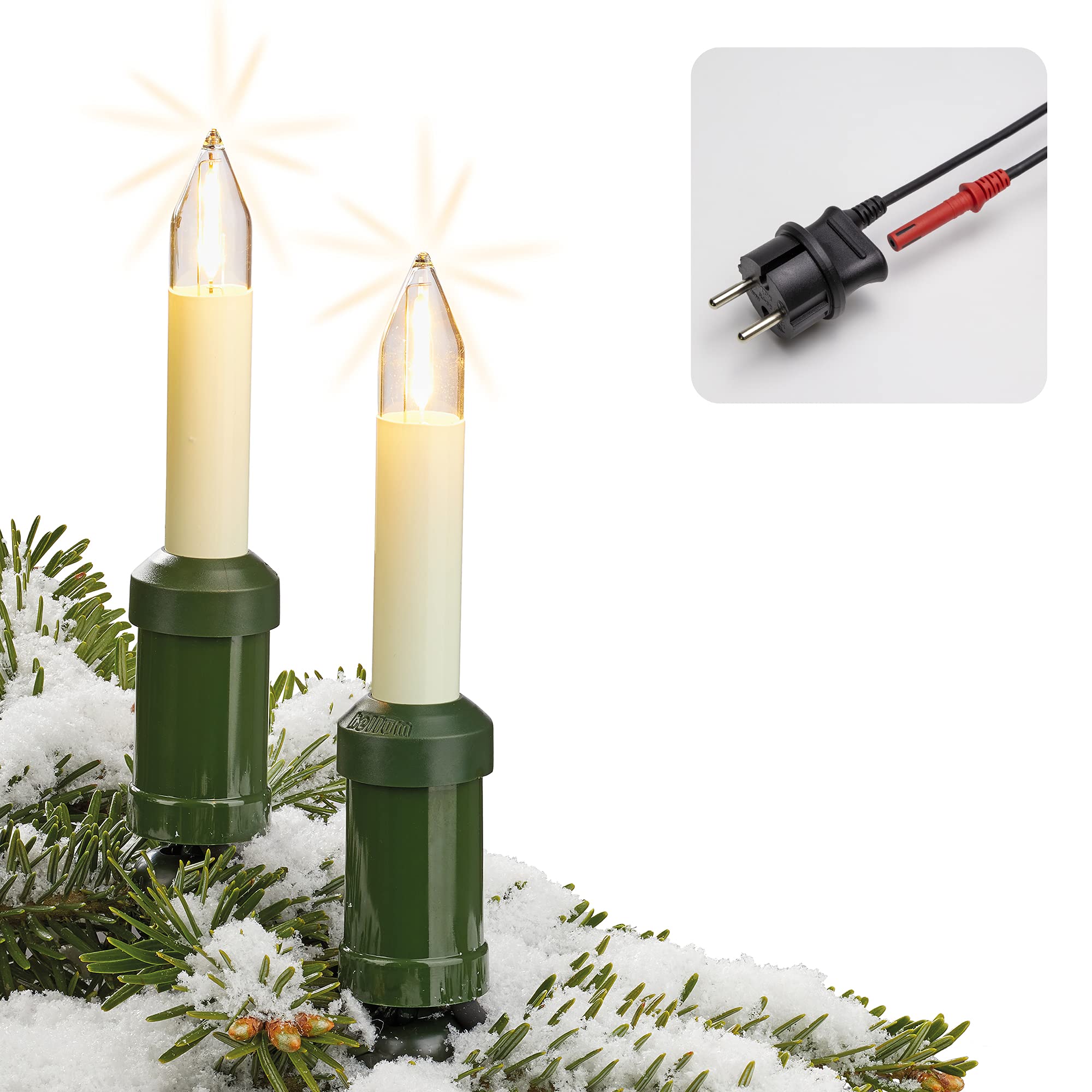 Hellum - Luci LED Albero Natale Esterni 19m, Bianco Caldo