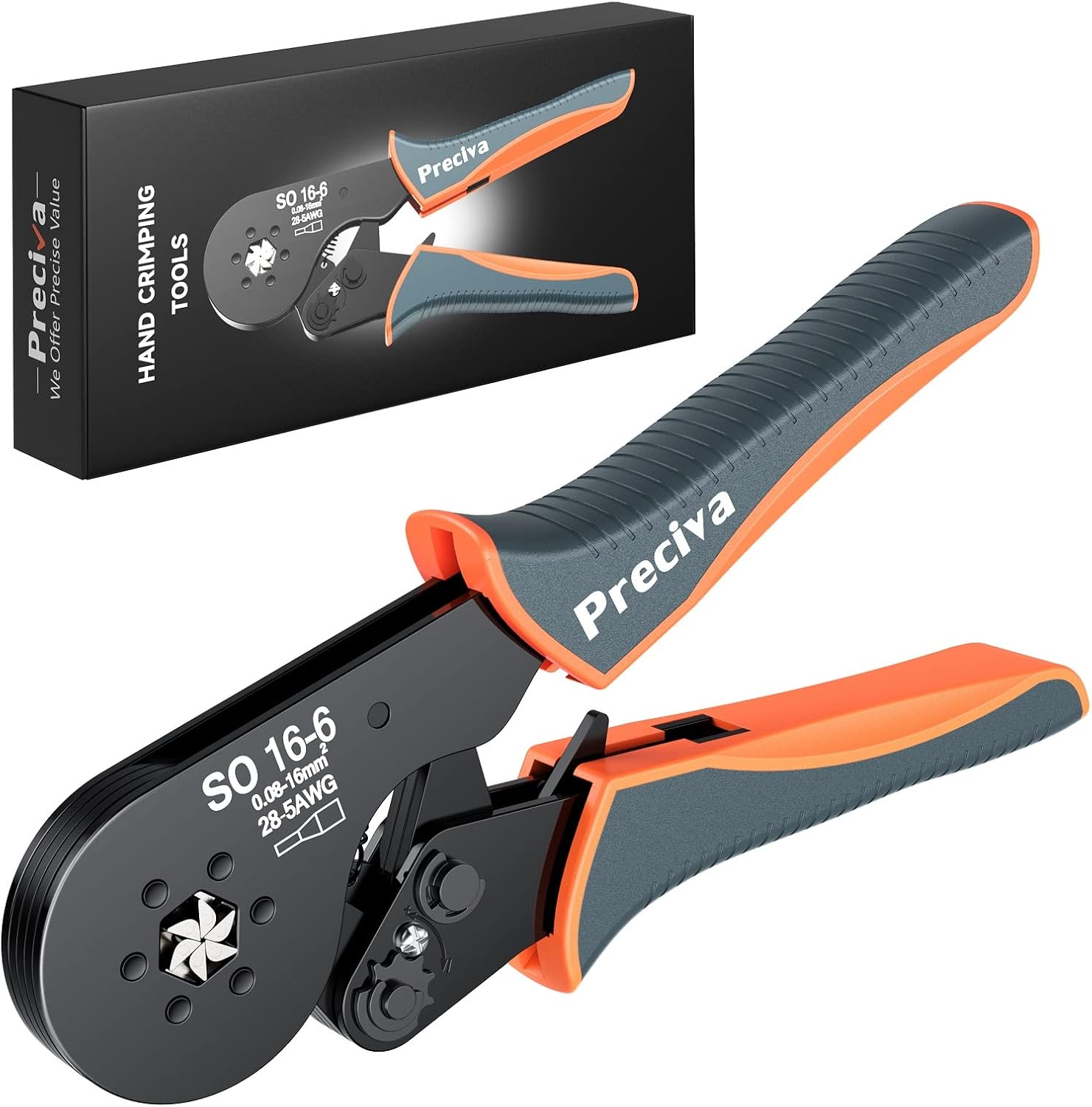 Preciva Pinza Crimpatrice Esagonale 0.08-16 mm²