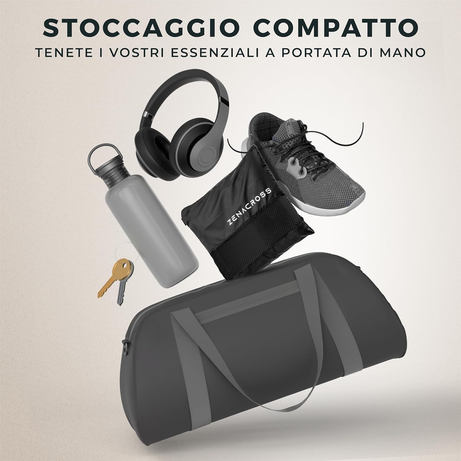 Asciugamano Palestra Microfibra (Set di 3), Nero - immagine 3