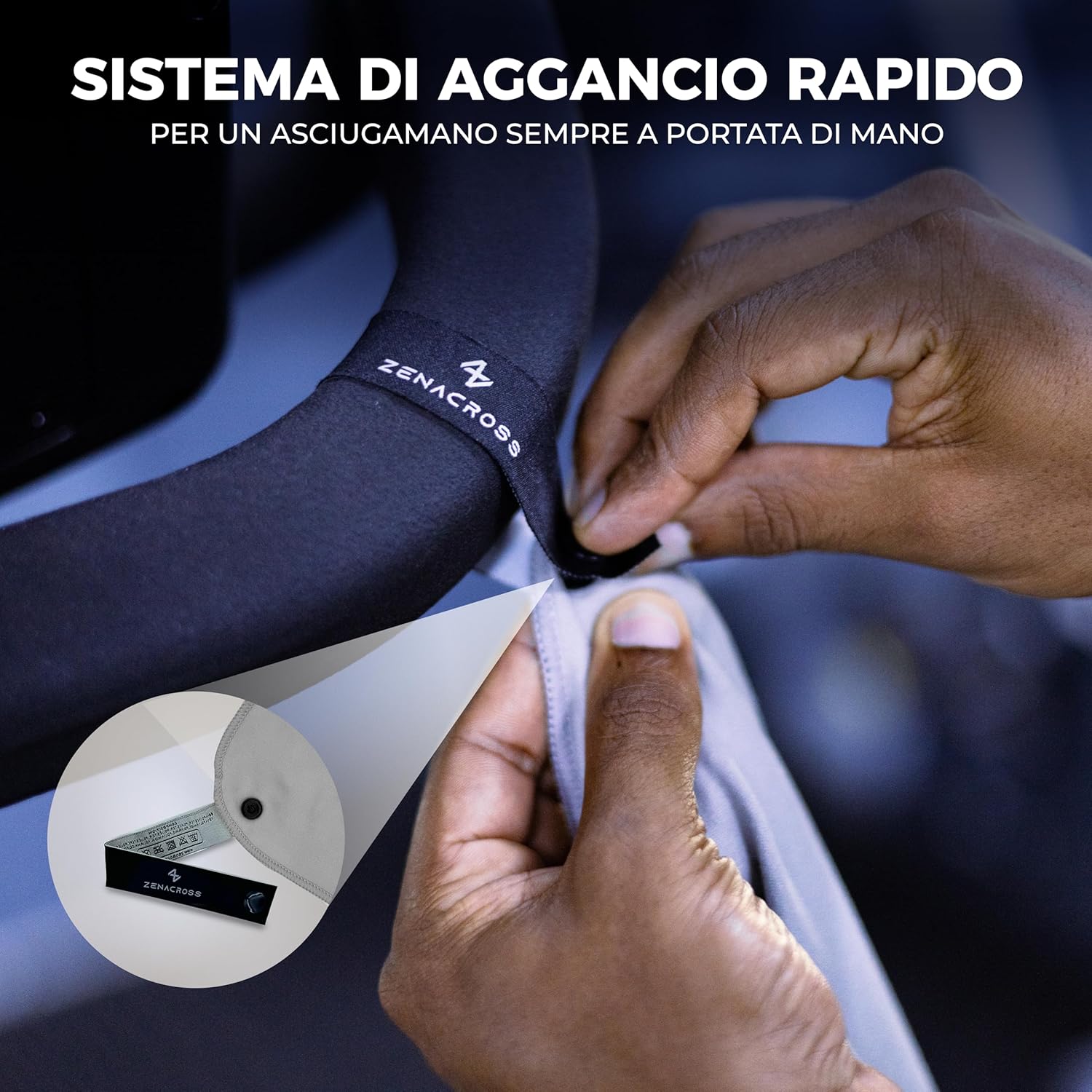 Asciugamano Palestra Microfibra (Set di 3), Nero - immagine 4
