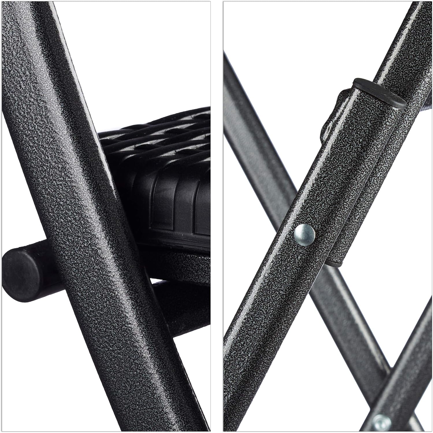 Relaxdays Sgabello Alto Pieghevole, Set da 2, Nero - immagine 6