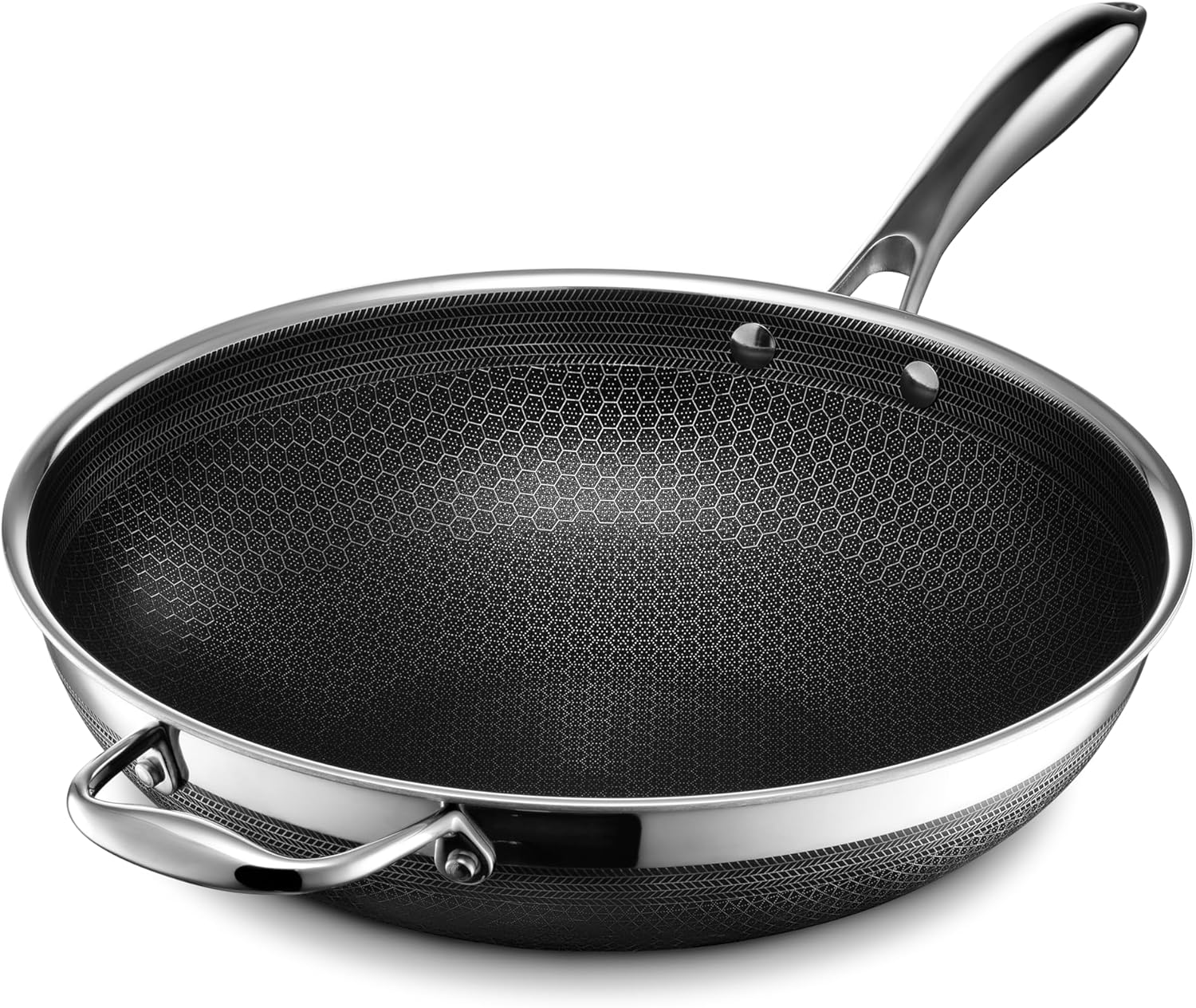 Hexclad Padella Wok Ibrida Acciaio Inox 12 Pollici