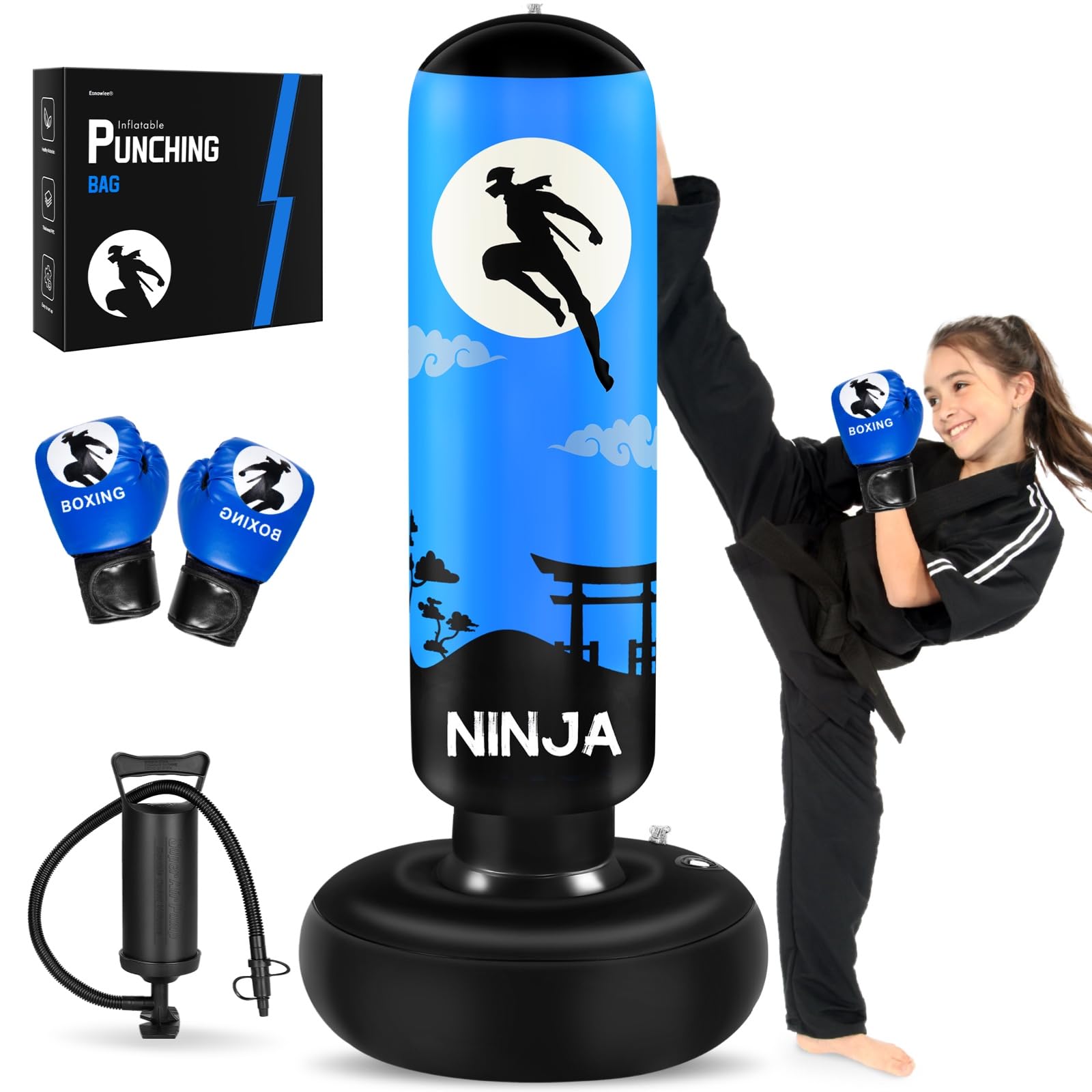 Sacco da Boxe Gonfiabile Grande per Bambini 168cm