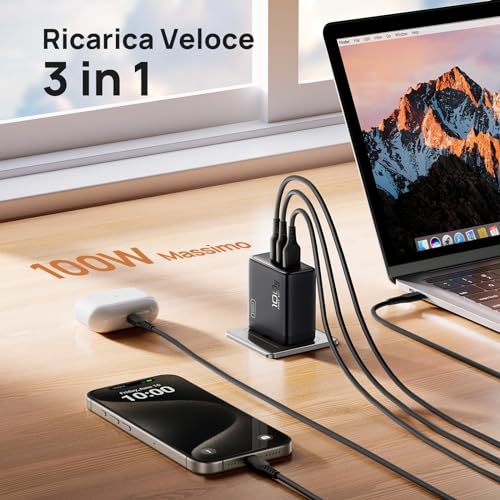 INIU 100W USB C Caricatore GaN Ⅲ 3 Porte PD - immagine 2