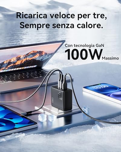 INIU 100W USB C Caricatore GaN Ⅲ 3 Porte PD - immagine 3