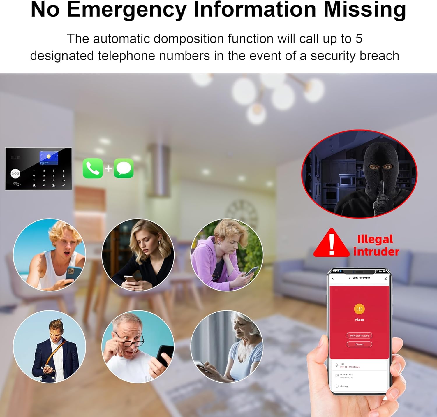 Tugard Allarme Sistema WiFi/GSM 2G per Casa e Ufficio - immagine 4
