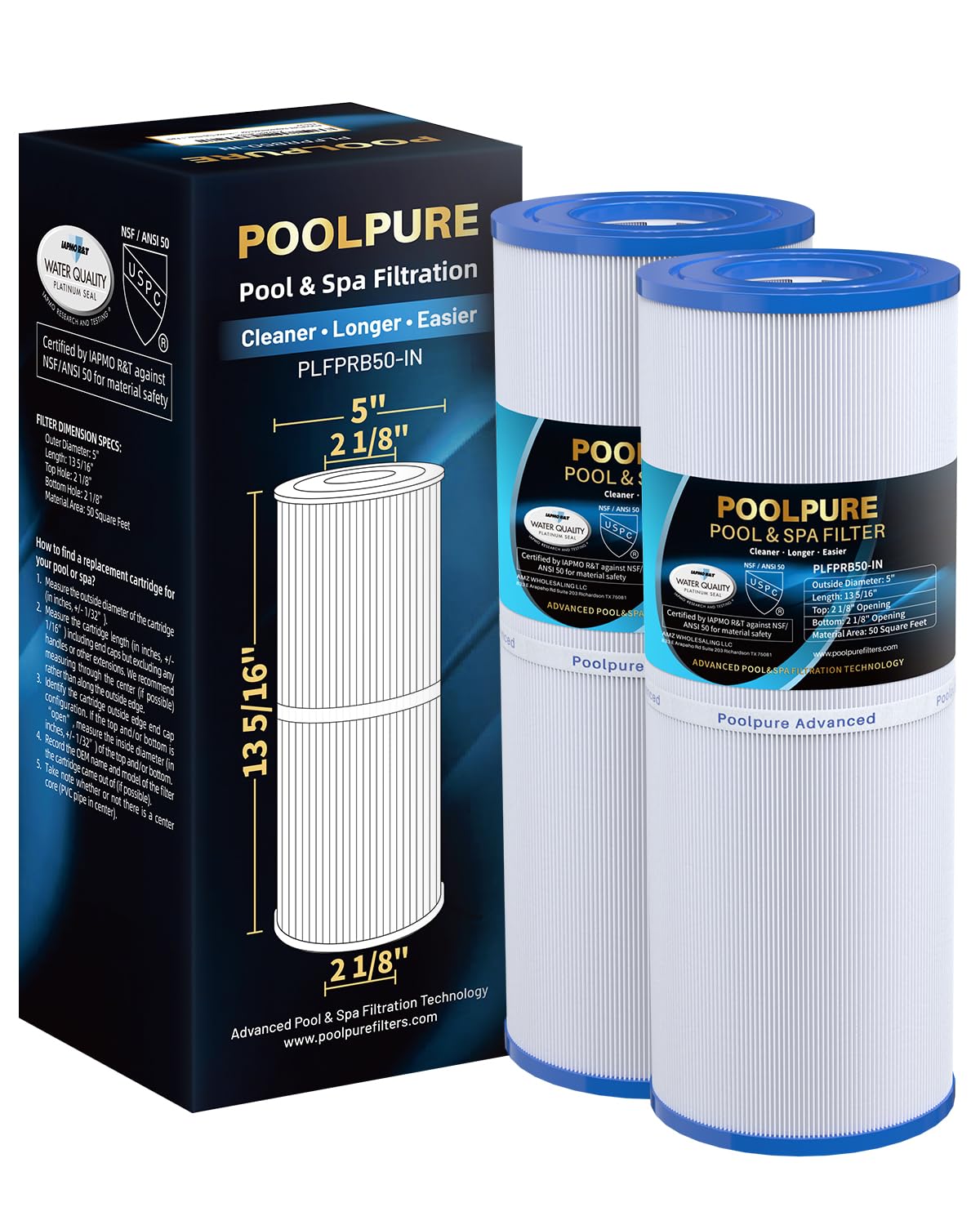 POOLPURE Filtro Spa per Vasca Idromassaggio 50 mq