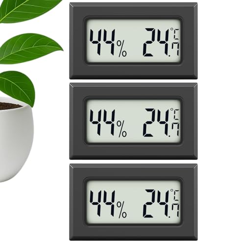 Mavori® Mini Termometro Digitale e Igrometro 3 pz, Nero