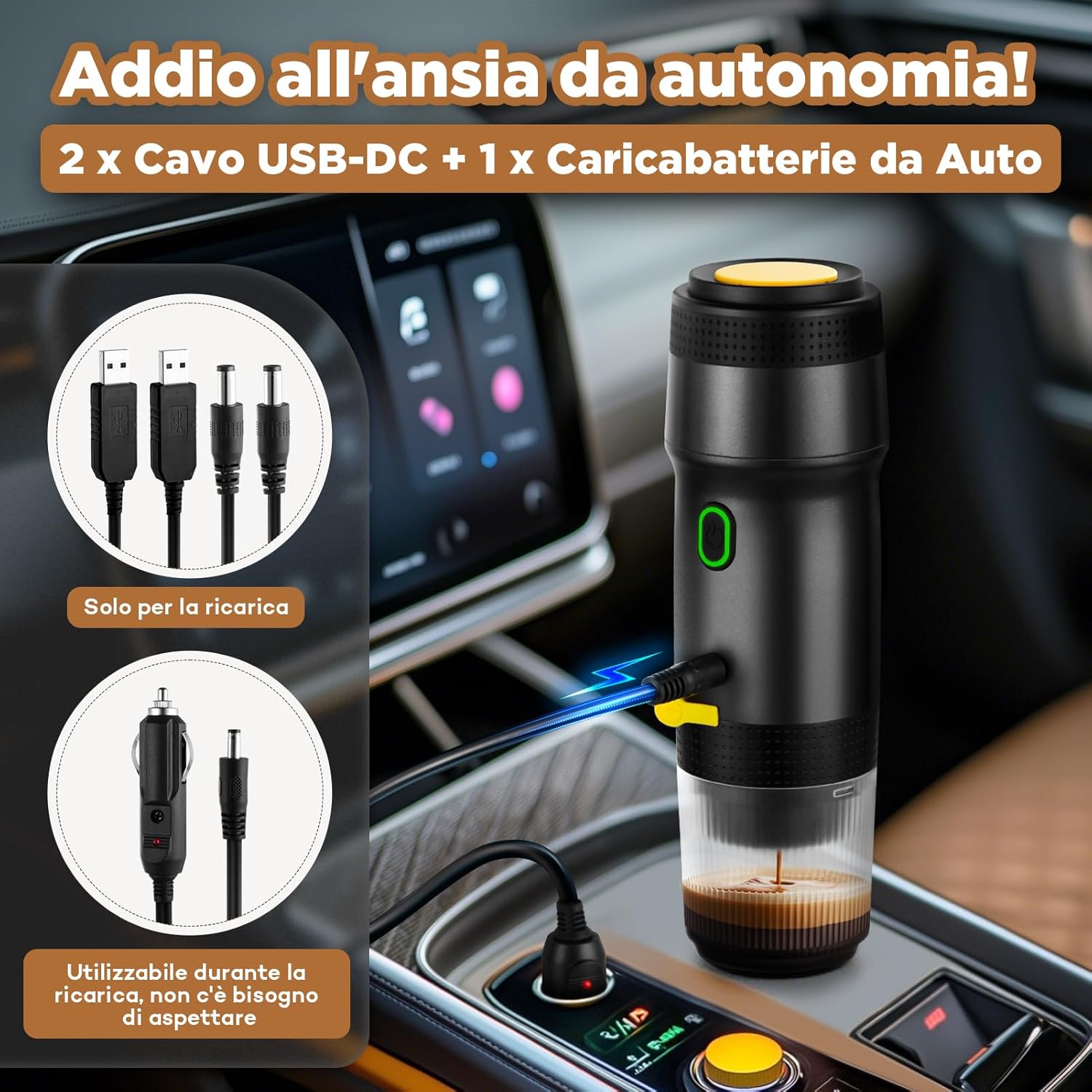 Icare Macchina Caffè Espresso Portatile 3-in-1, Nero - immagine 4
