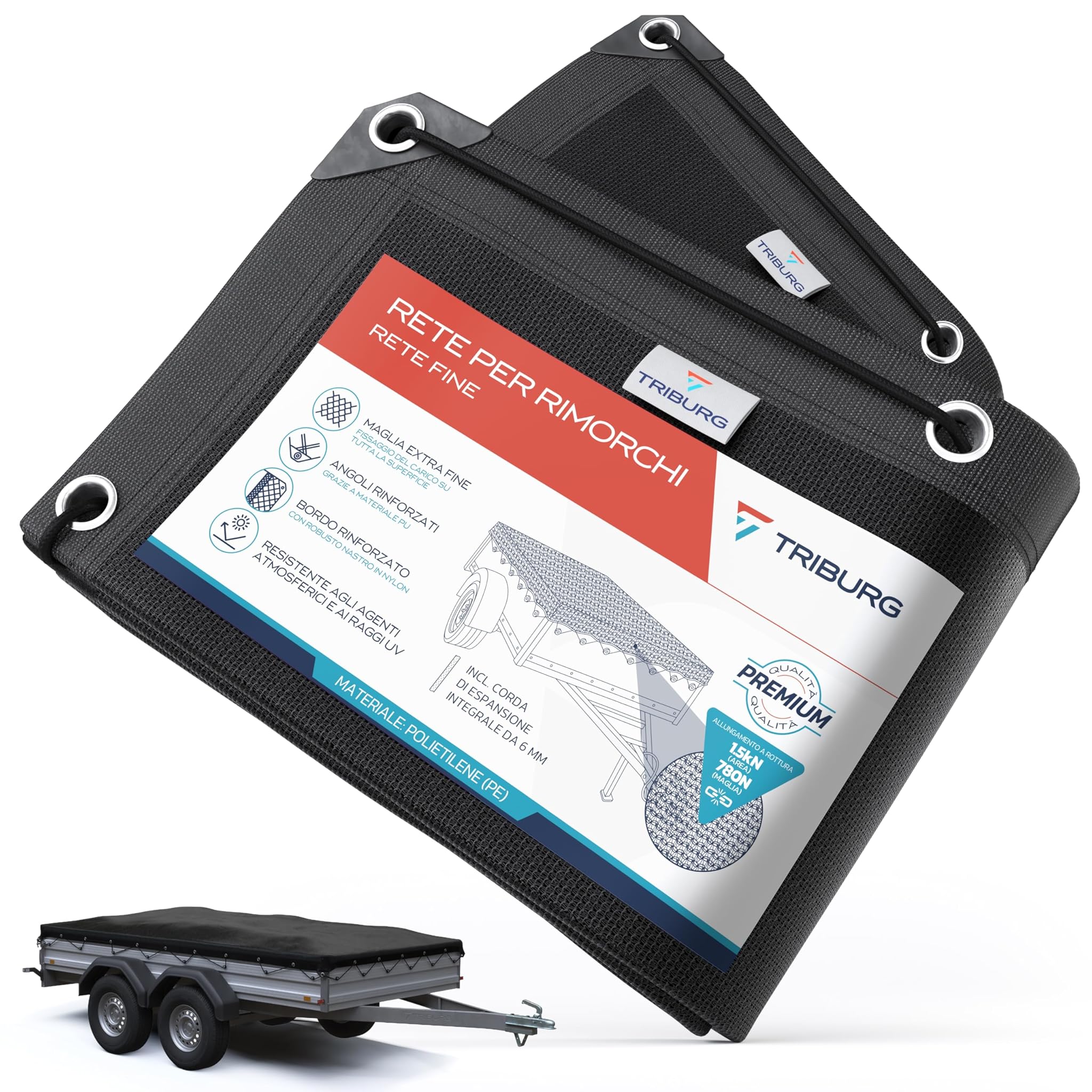 Triburg Rete per Rimorchi a Maglia Fine 3x3,5