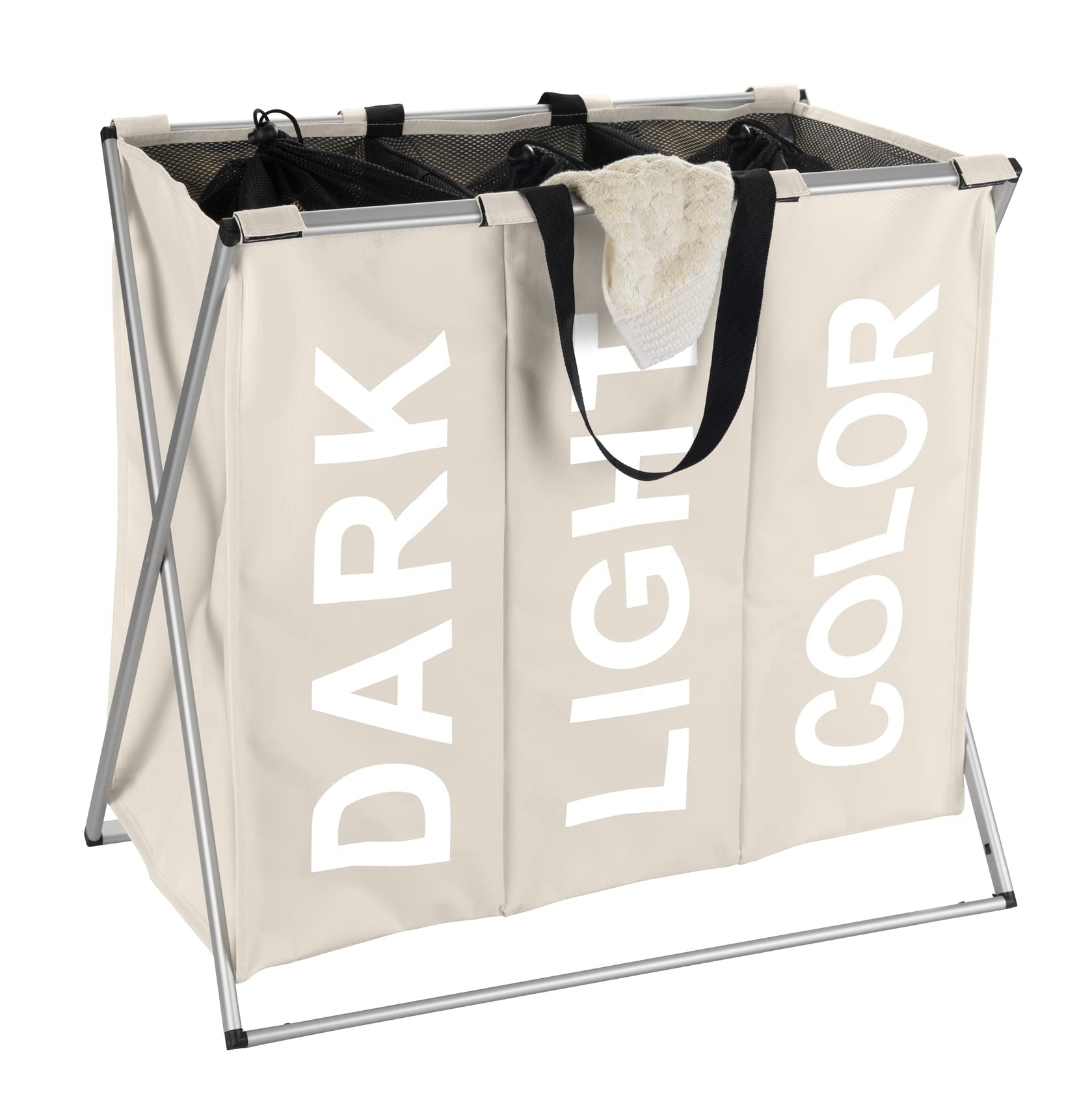 Wenko Portabiancheria Trio Crema 3 Scomparti