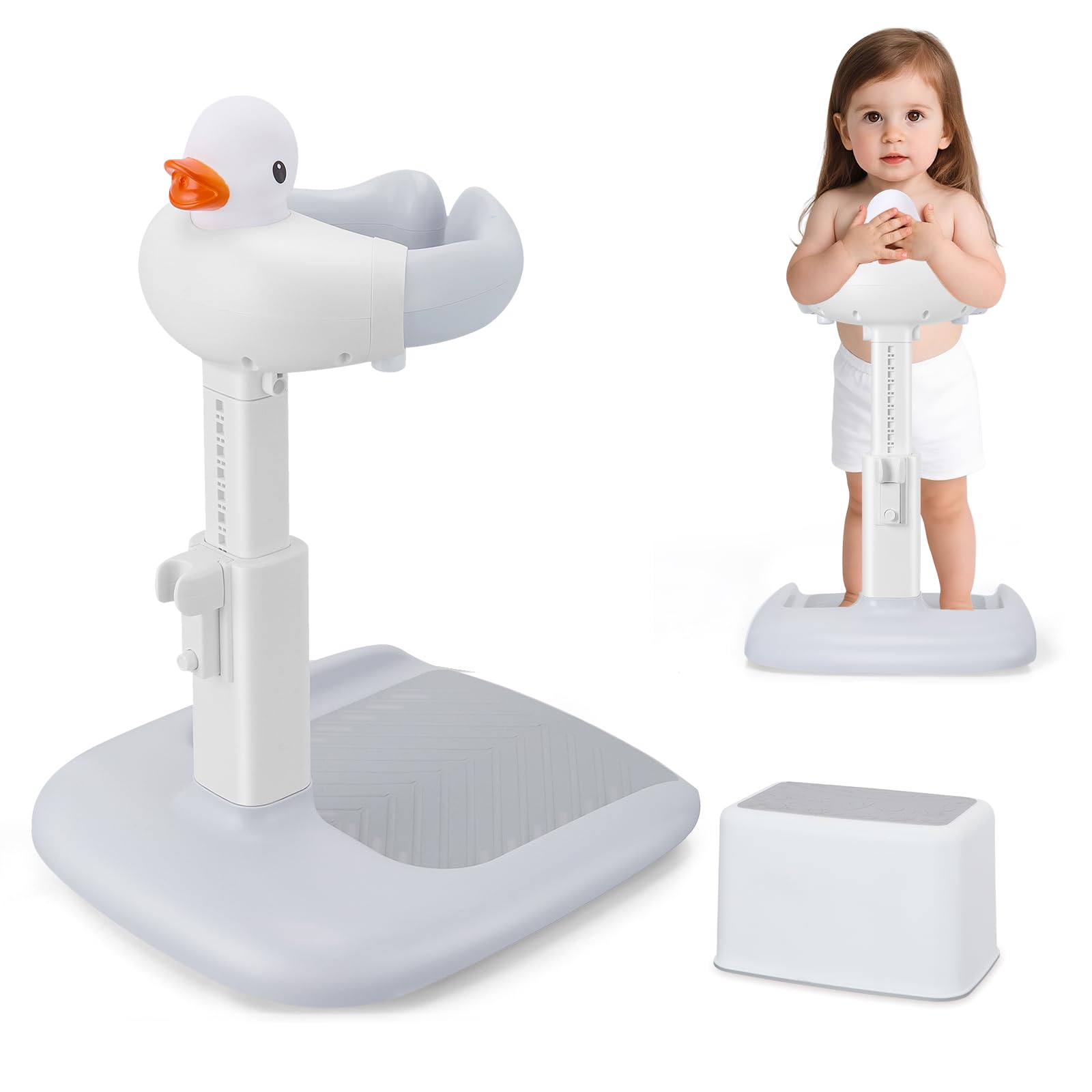Supporto per Vasca Da Bagno per Bambini,Vasca da bagno per bambini con supporto,torre da bagno regolabile per bambini per alzarsi in piedi,Stand Da Viaggio per ne onati e bambi ni piccoli