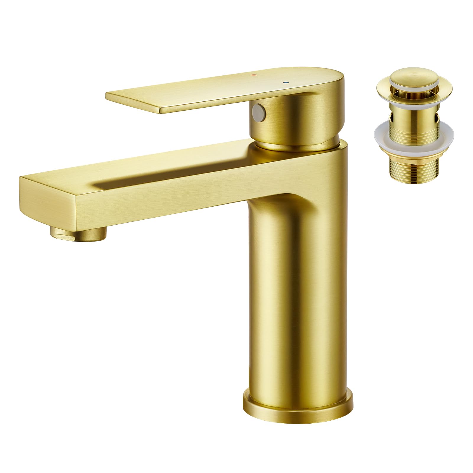 Aktines Rubinetto Lavabo Bagno Monocomando, Oro