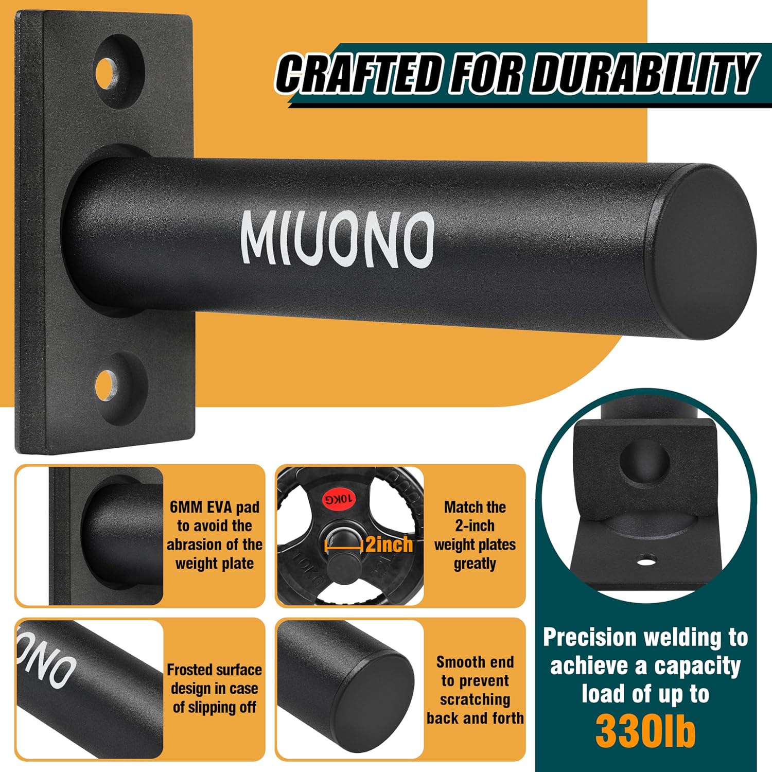 Miuono Supporto per Dischi Olimpici 5,1 cm (4 pz) - immagine 2